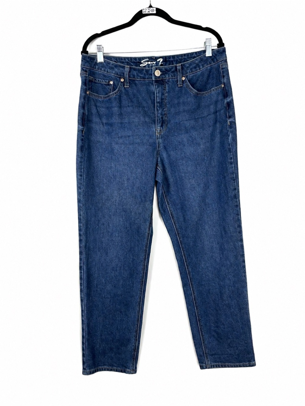 Seven7 Slim Straight Jeans Dark Wash High Rise Size 12 31 Large